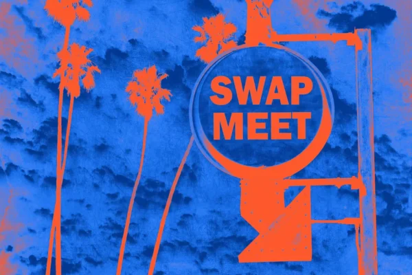 Marquee sign reading "Swap Meet"