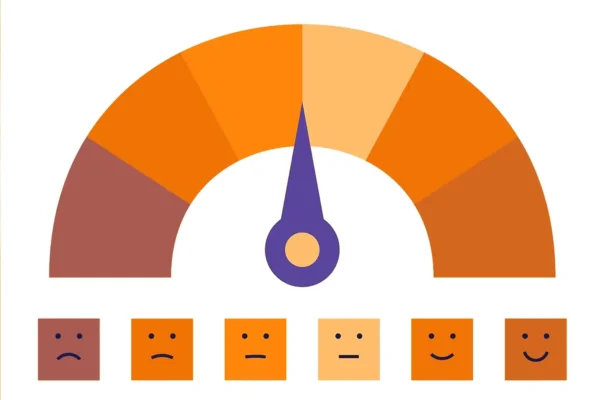 Cartoon chart showing happiness ratings